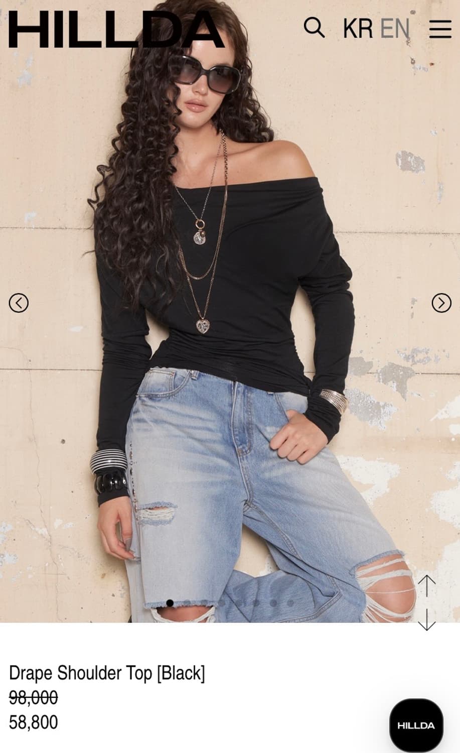 [새상품] Drape Shoulder Top [Black] 상품이미지1