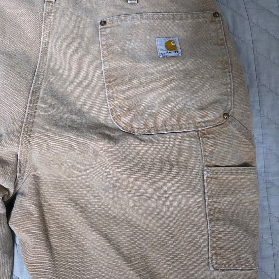 [38X34] 칼하트 더블니 B136 BRN 워크팬츠 블리칭 T-6 상품이미지7