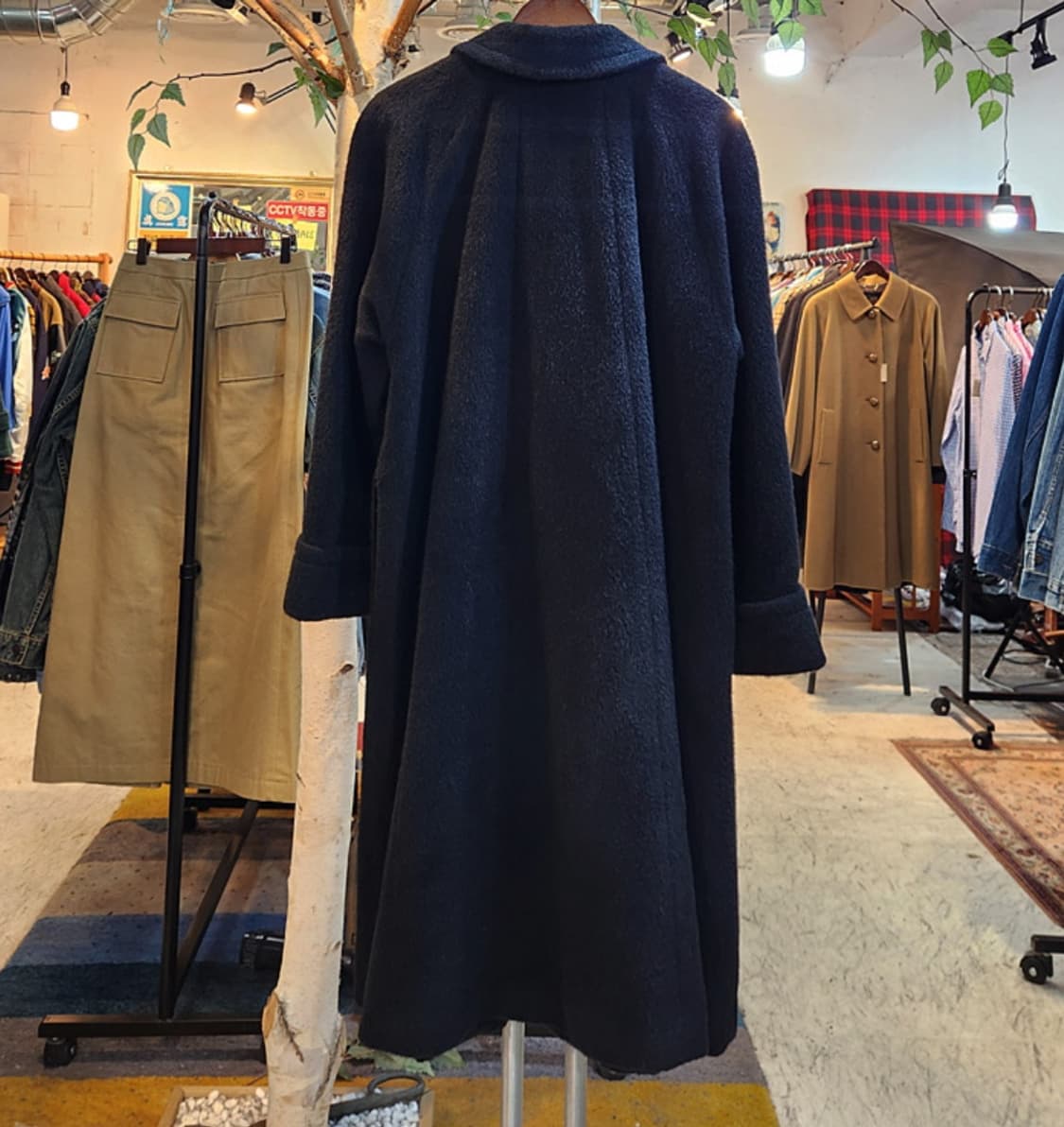 일본판 A compagno 도톰한 알파카 오버핏 블랙 롱 코트 상품이미지5