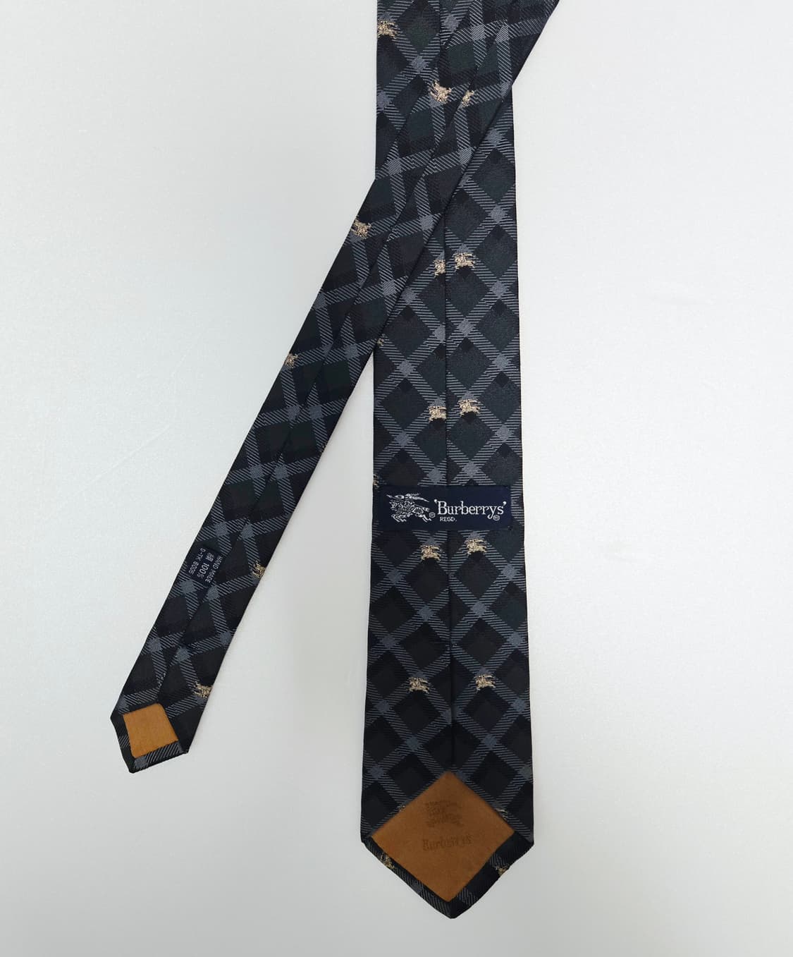 버버리 다크그린 체크 실크 넥타이 상품이미지1