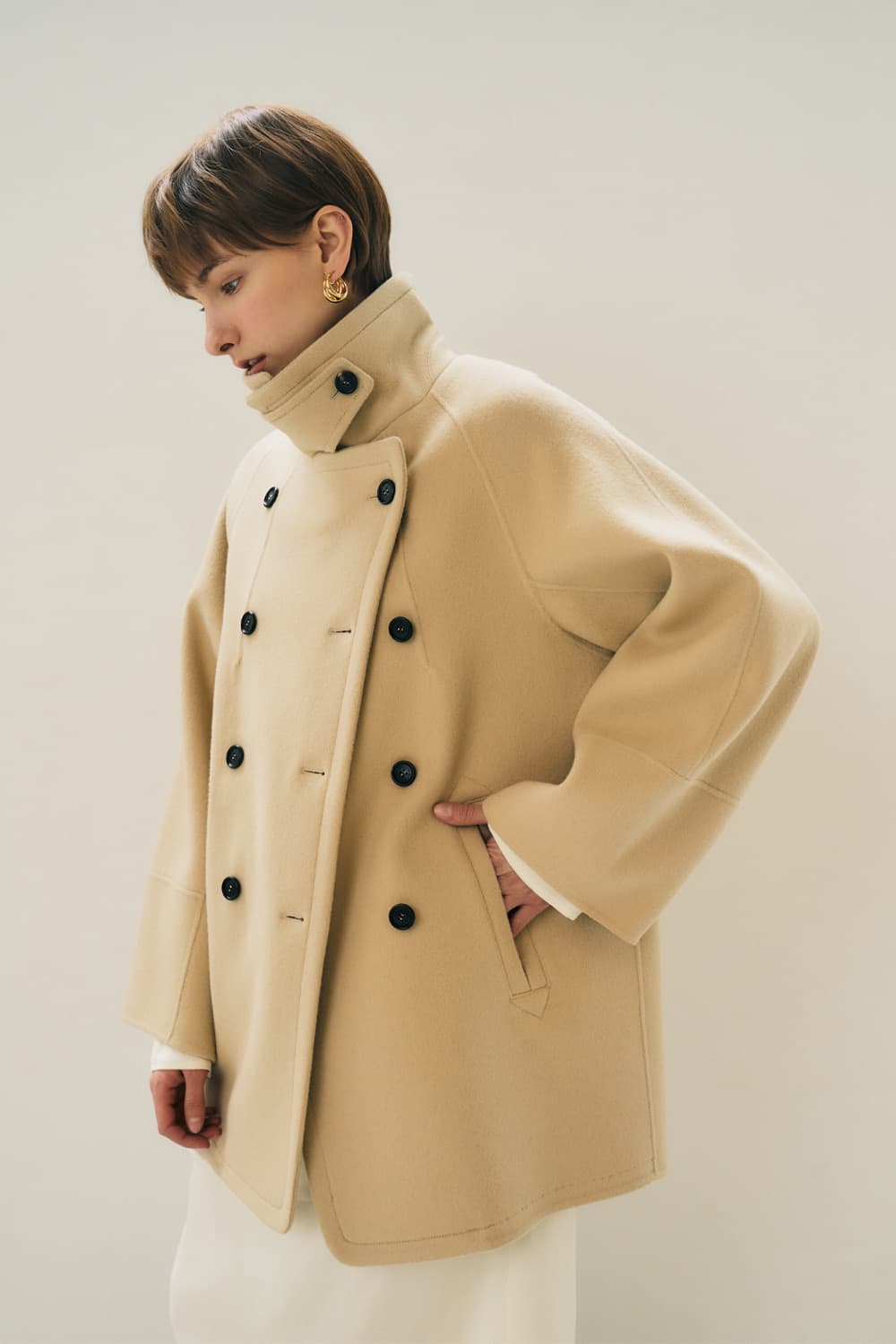 메종마레 핸드메이드 피코트 크림 34 상품이미지1