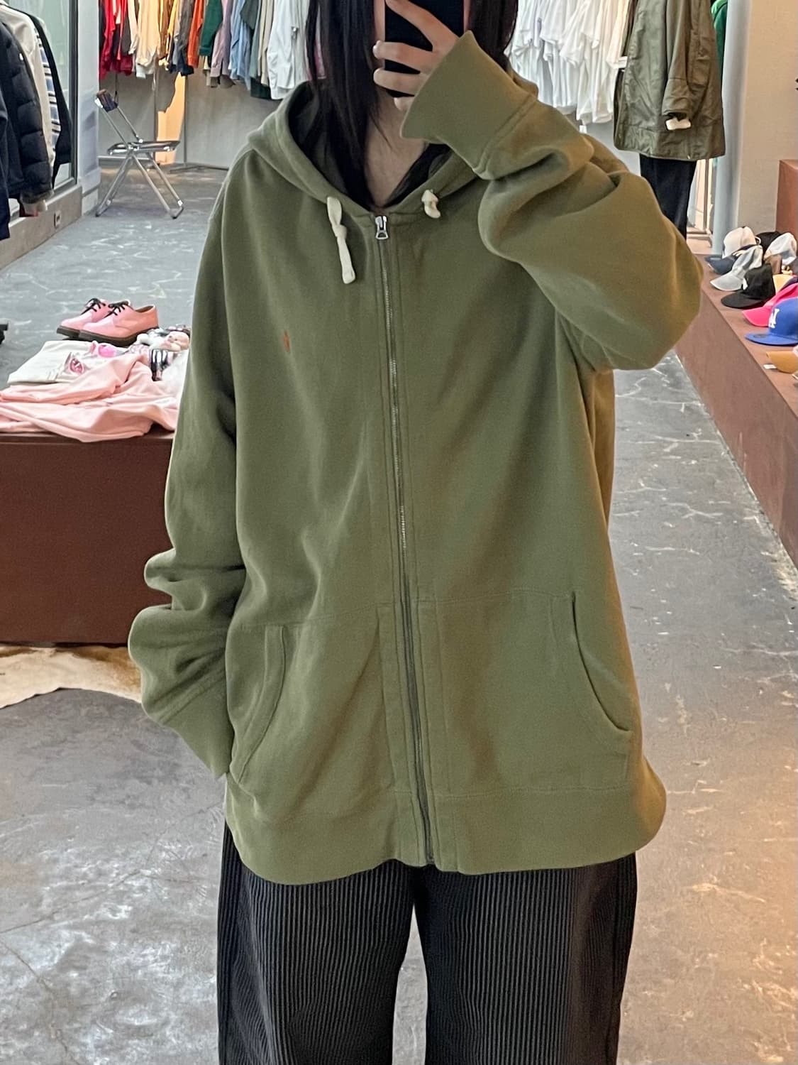 폴로 랄프로렌 연카키 오렌지 포니 자수 후드집업 H1816 상품이미지1