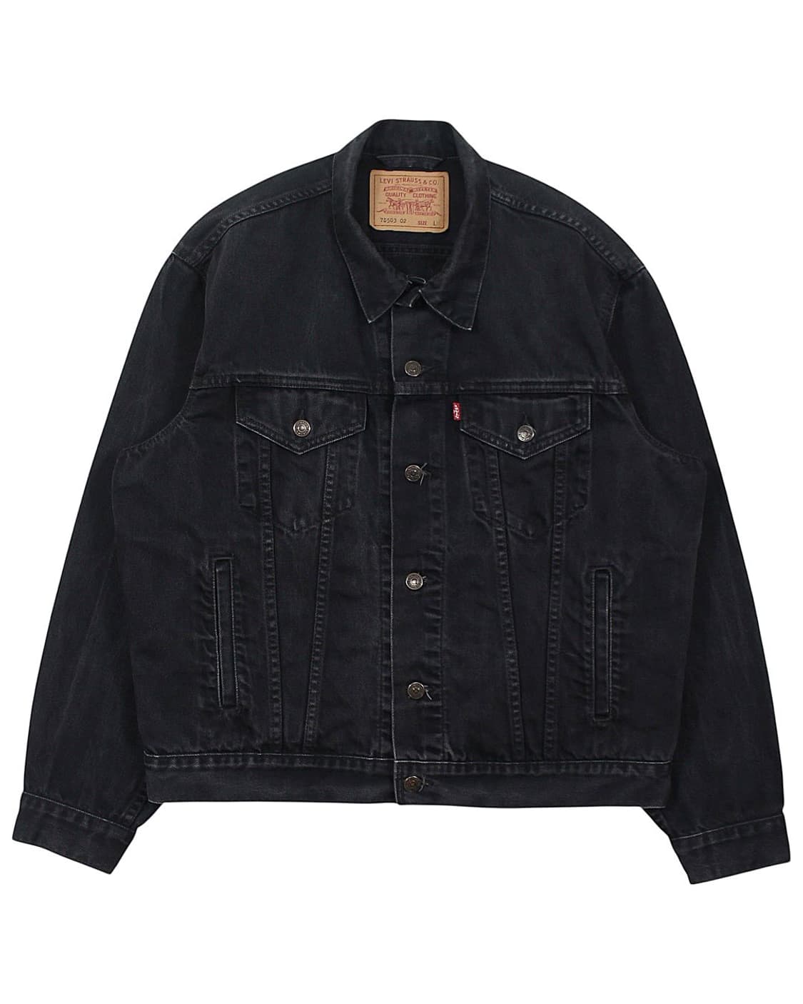 1995 유로 리바이스 70503-0285 블랙 데님 트러커 자켓 빈티지 상품이미지1
