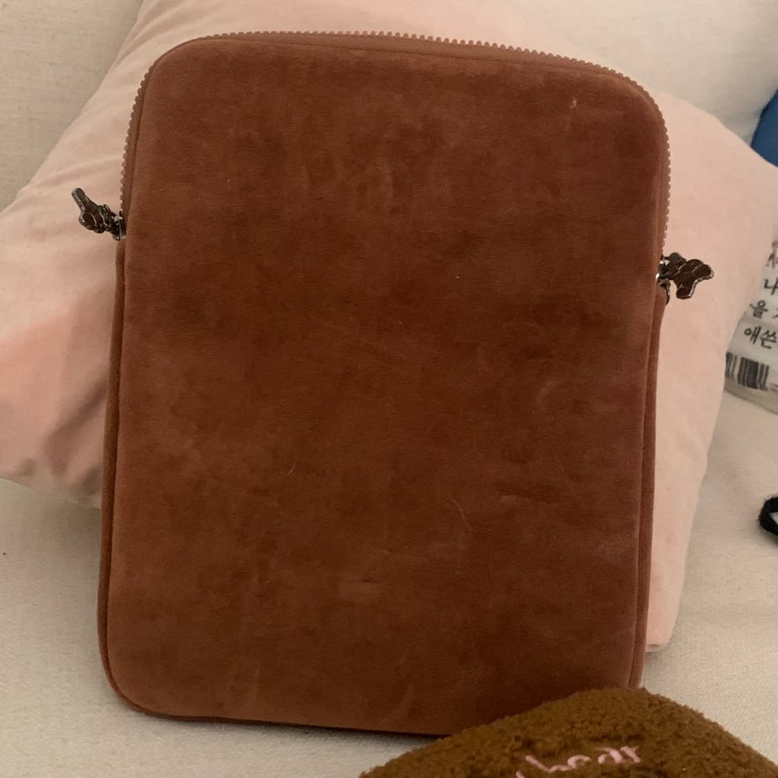 쿨키즈타운 테디 와이베어 초코 브라운 퍼 아이패드 파우치 케이스 상품이미지5