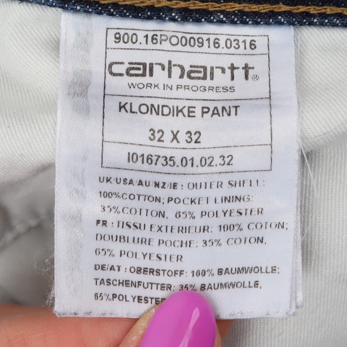 칼하트 klondike 레더탭 데님팬츠 상품이미지8