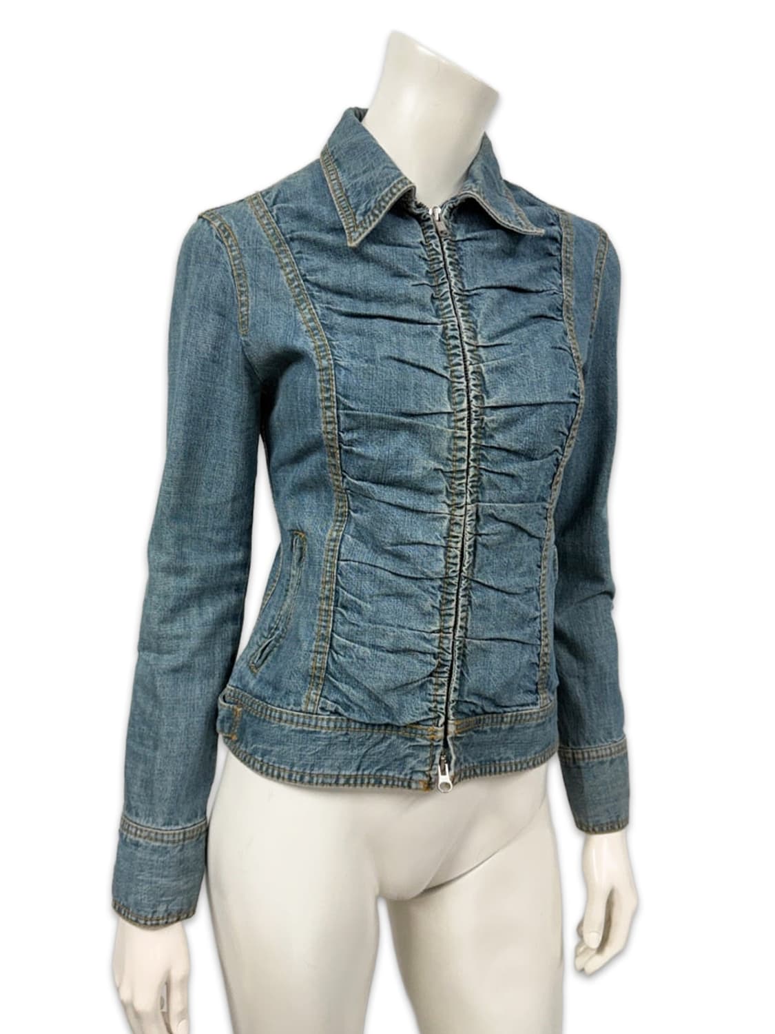 빈티지 Pinky & Dianne 셔링 데님 집업 자켓 상품이미지1