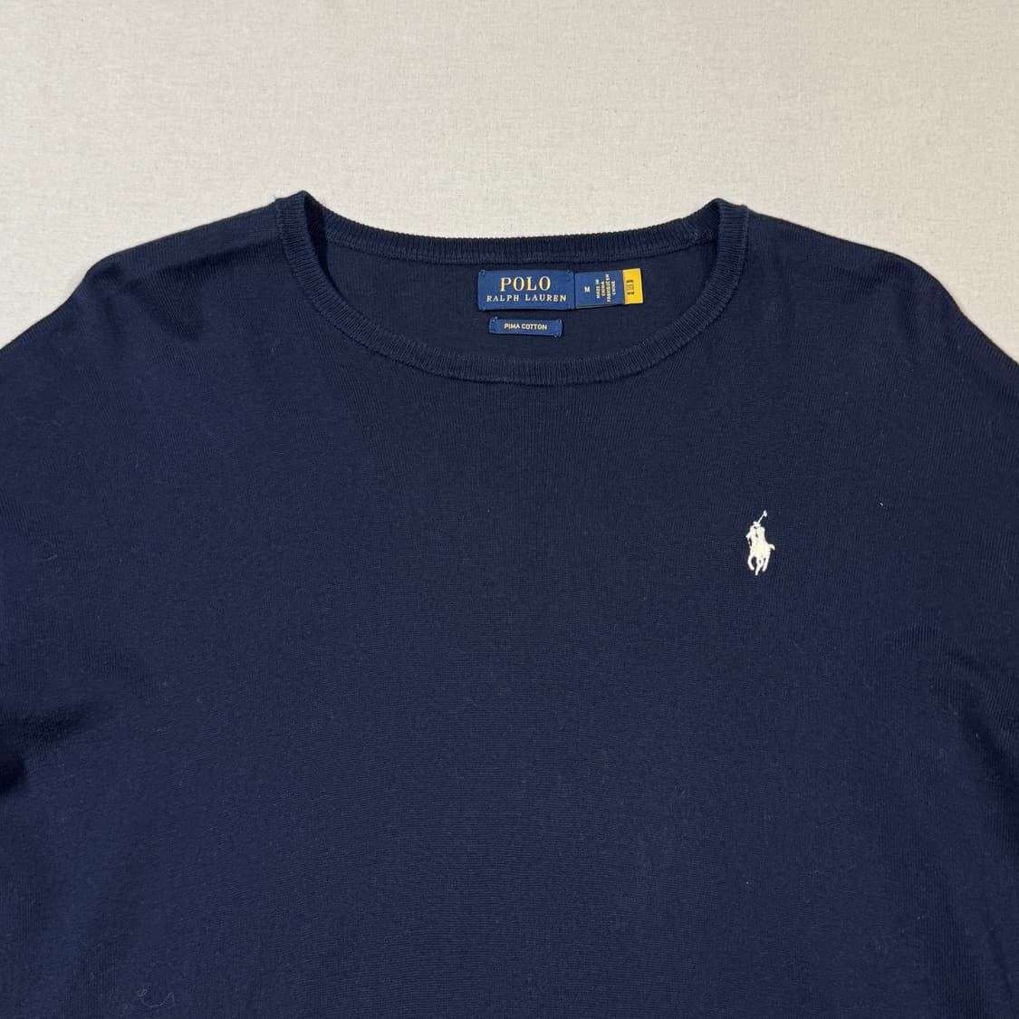 M) 폴로 랄프로렌 피마코튼 네이비 니트 신형 큐알탭 상품이미지3
