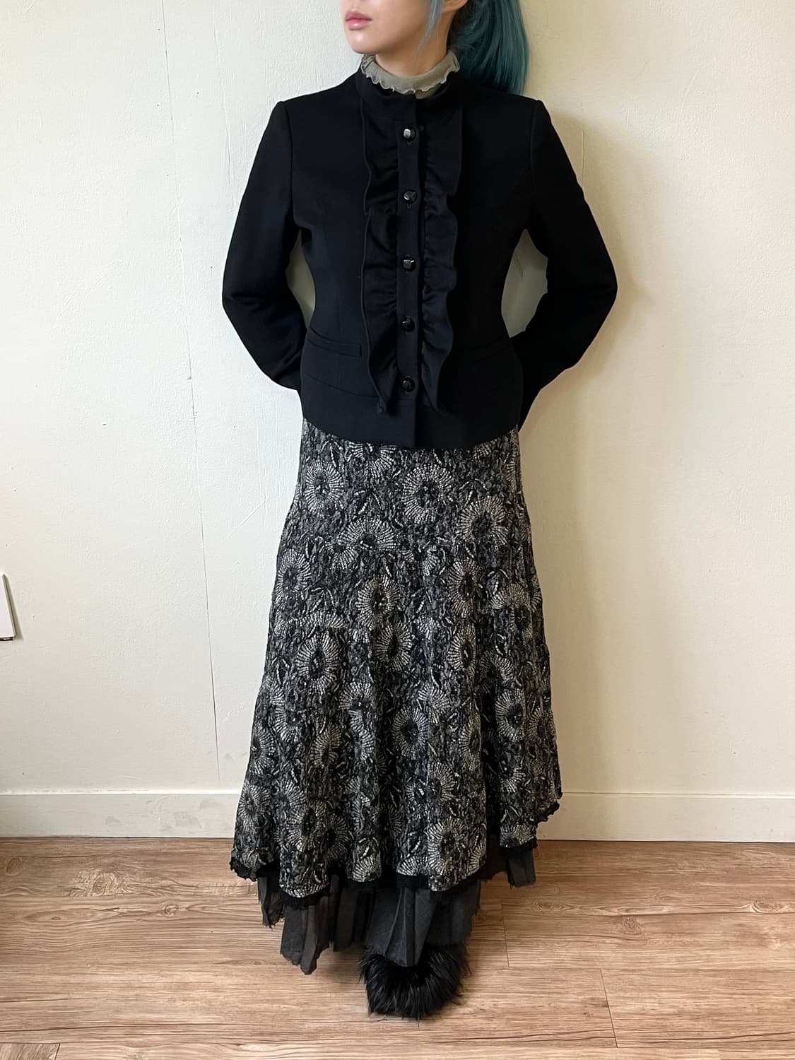 japan vtg 시스루 레이스 스커트 상품이미지7