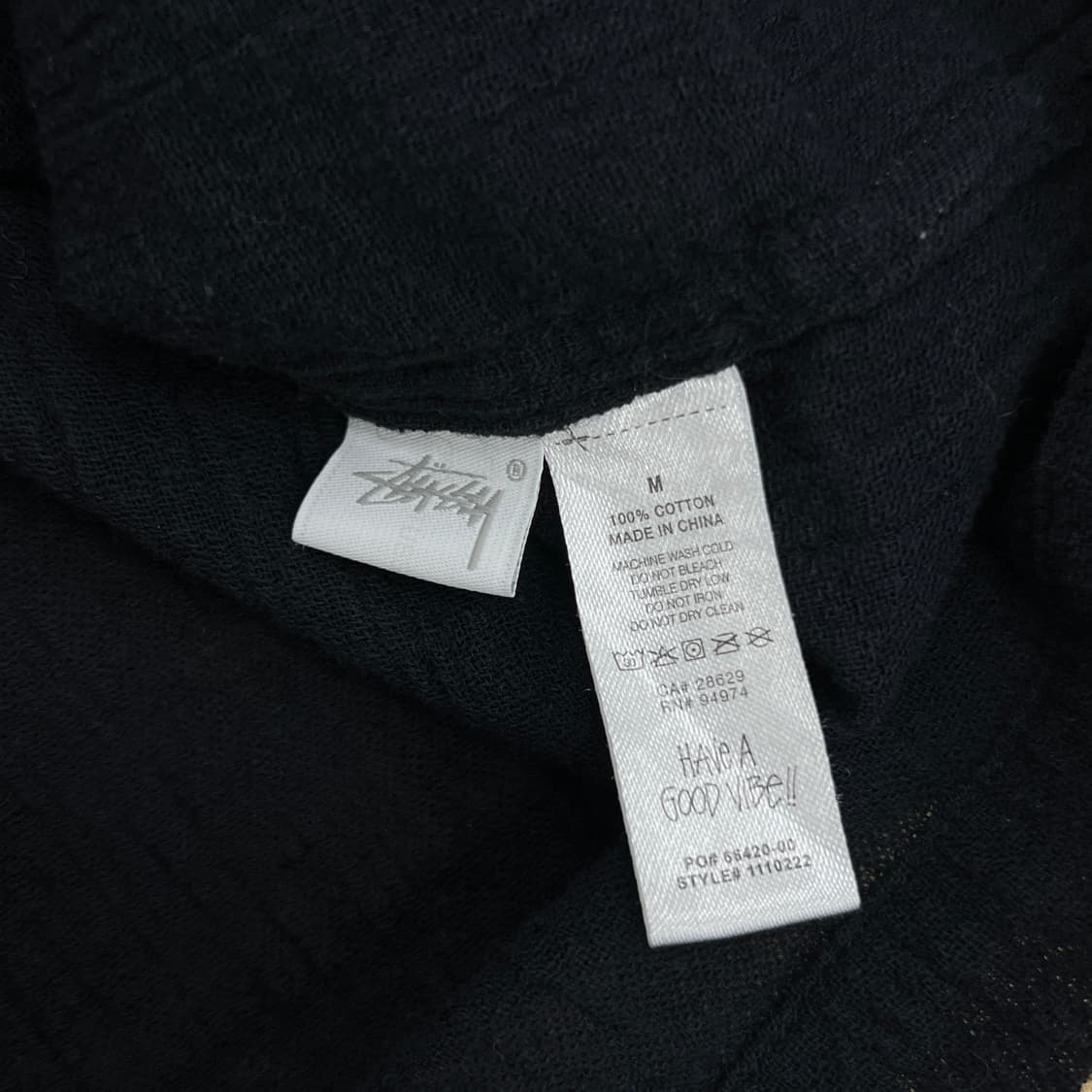 stussy 스투시 블랙 플리츠 반팔 셔츠 M 상품이미지8