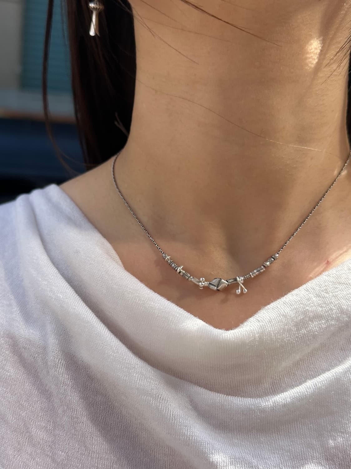 Musta karensilver mix Necklace 상품이미지6