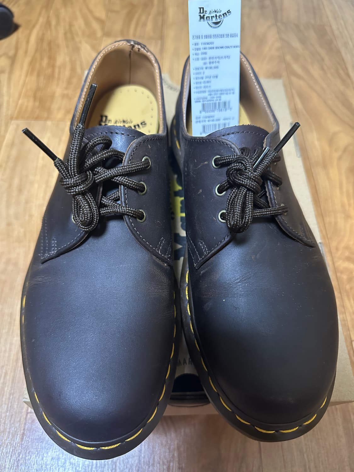 새상품) 닥터마틴 3홀 1461 빈티지브라운 260사이즈 팝니다. 상품이미지1