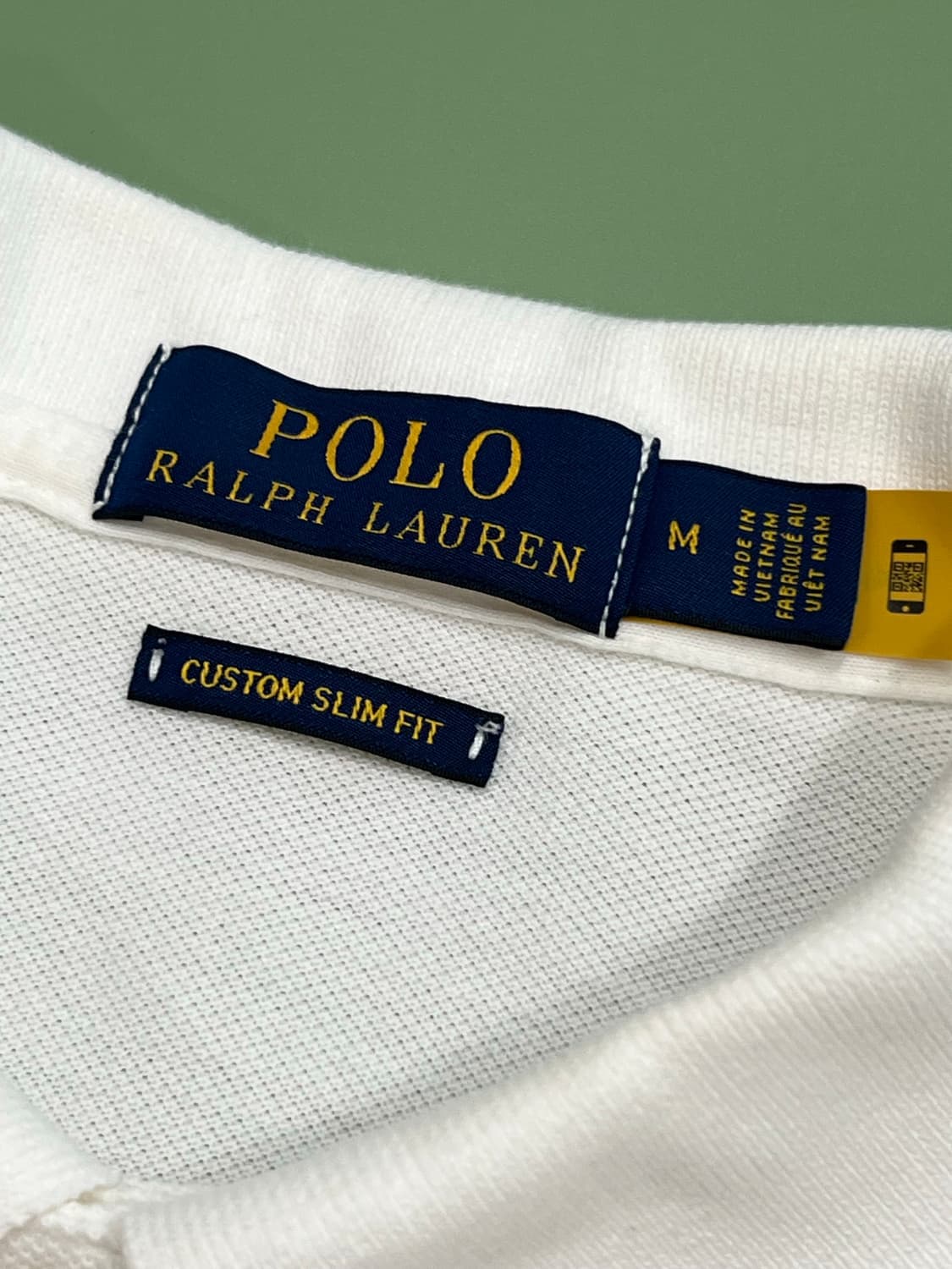 (M) 폴로 랄프로렌 커스텀 핏 PK 카라 티 화이트 상품이미지4