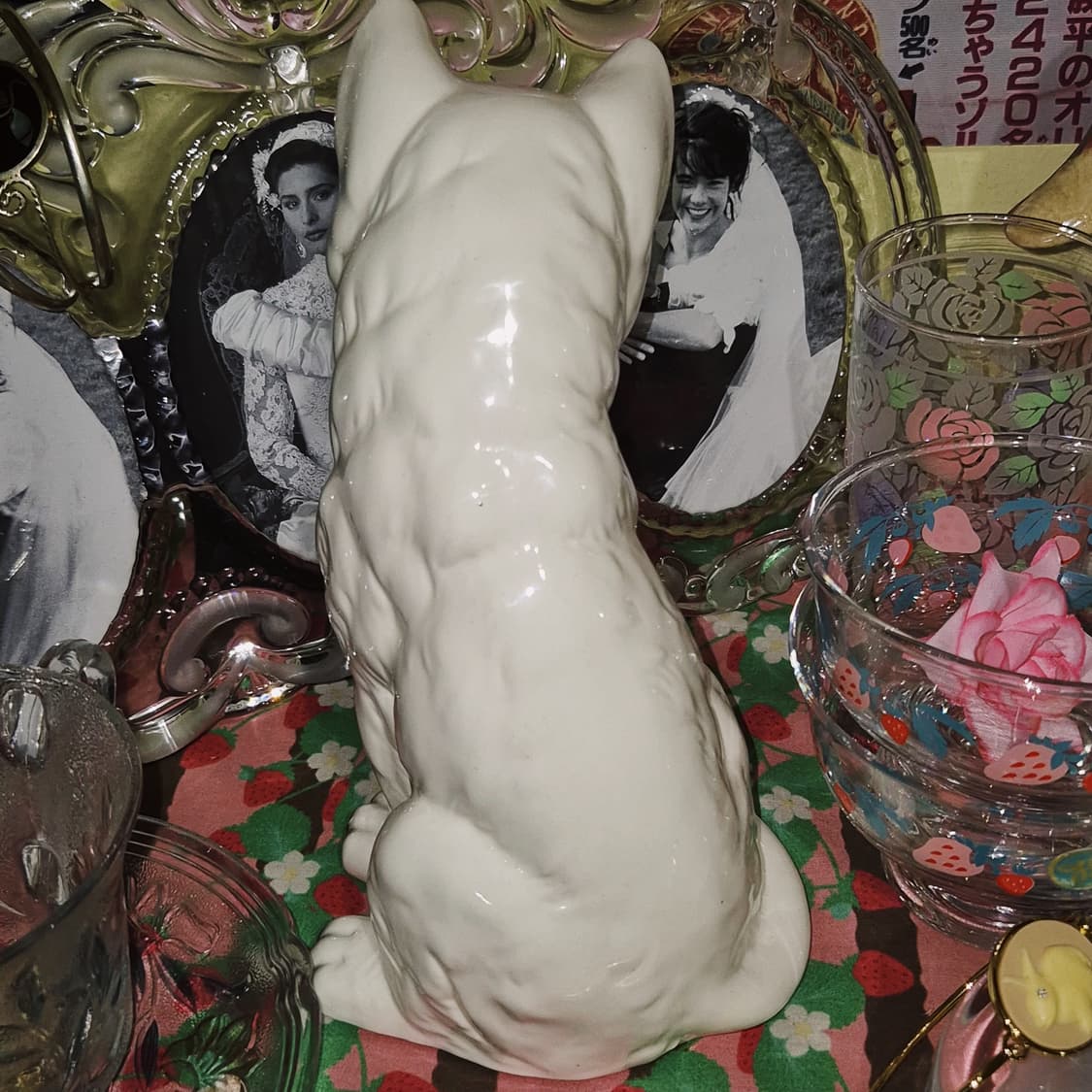 80s 카토 핸드메이드 포셀린 아기 고양이 장식 상품이미지9