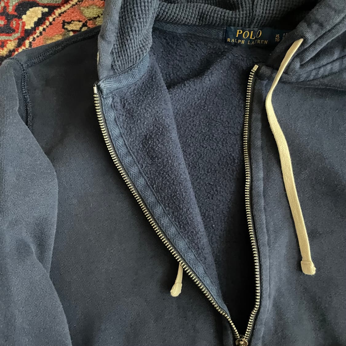 폴로 랄프로렌 네이비 기모 후드 집업 상품이미지3