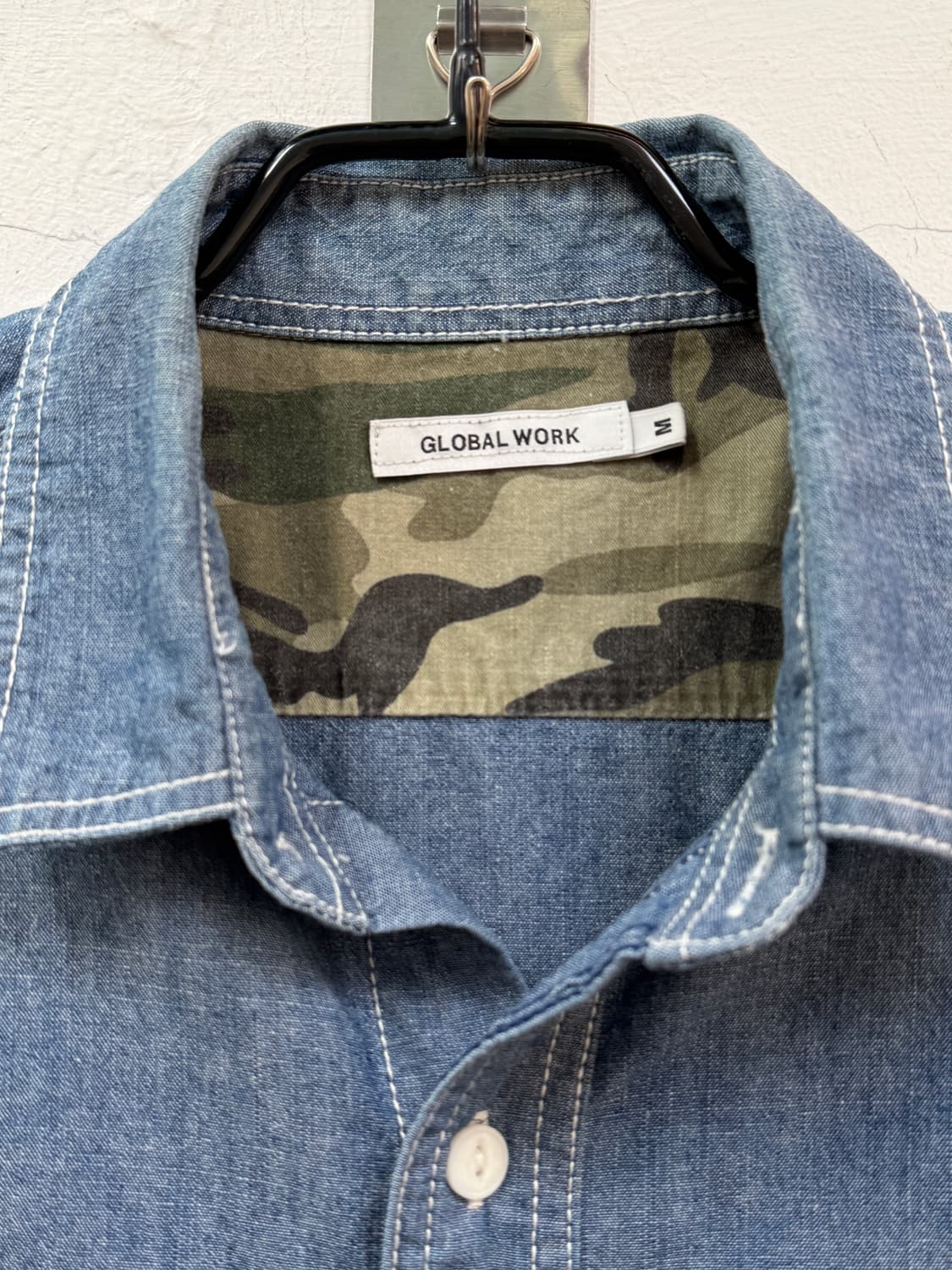 Global Work 히든 카모플라쥬 데님 워크 셔츠 M 상품이미지2