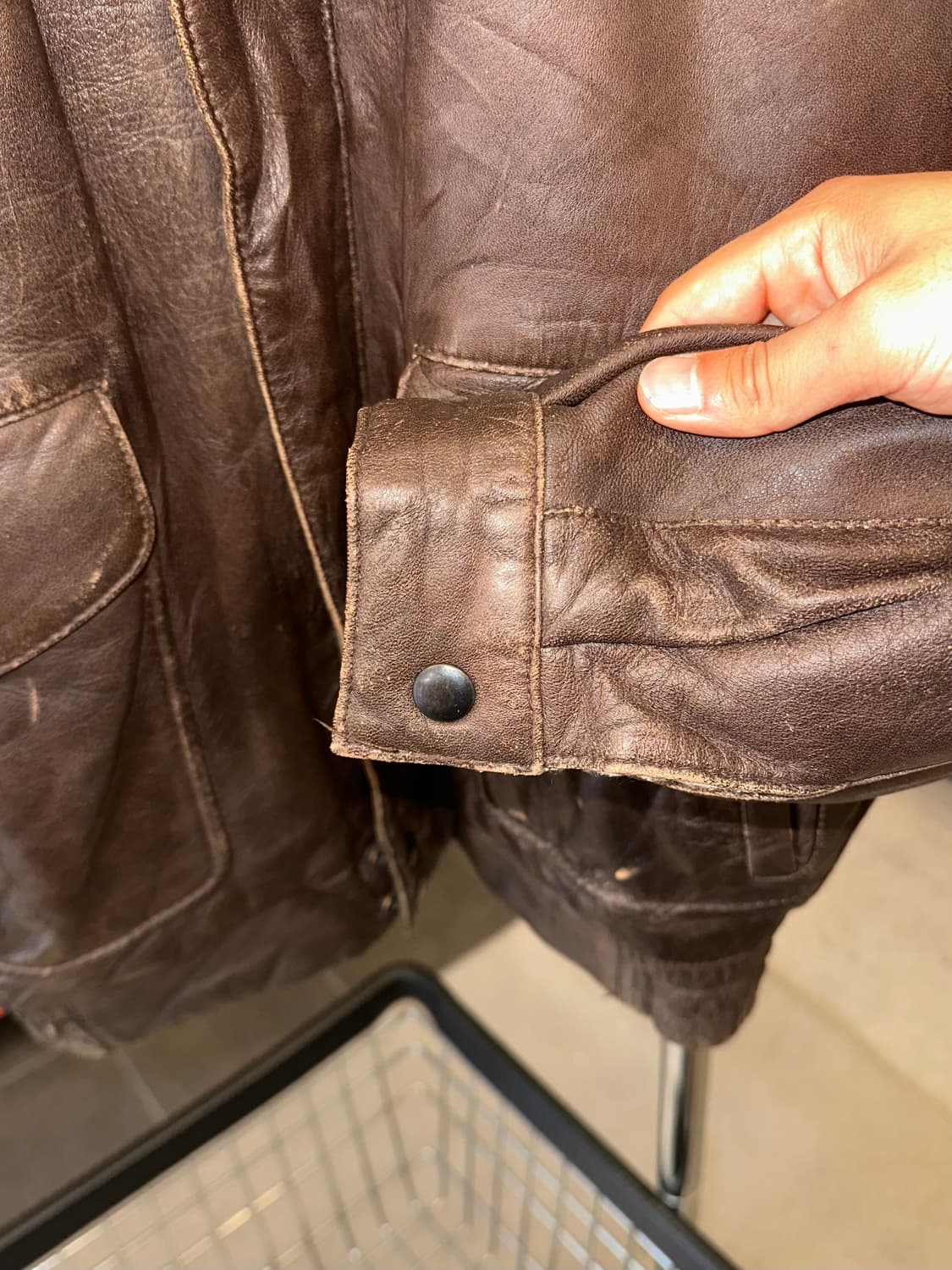 90’s Japanese Shell-leather aged jacket 상품이미지8