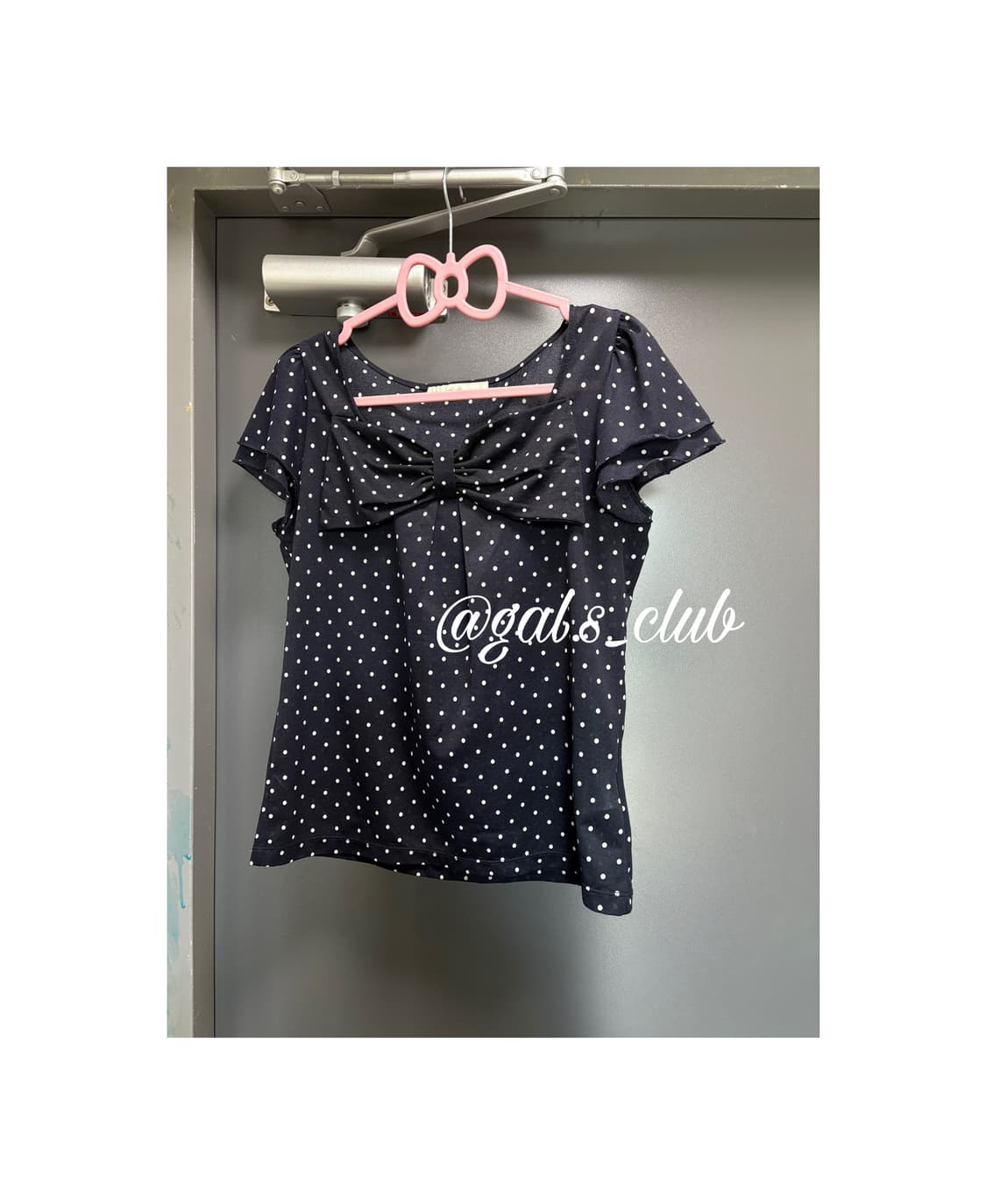 JPN mori dot ribbon half blouse 빈티지 블라우스 상품이미지1
