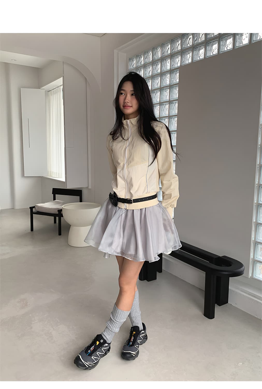 실버/그레이 샤 sha 캉캉 레이어드 스커트 튜튜스타일 상품이미지2