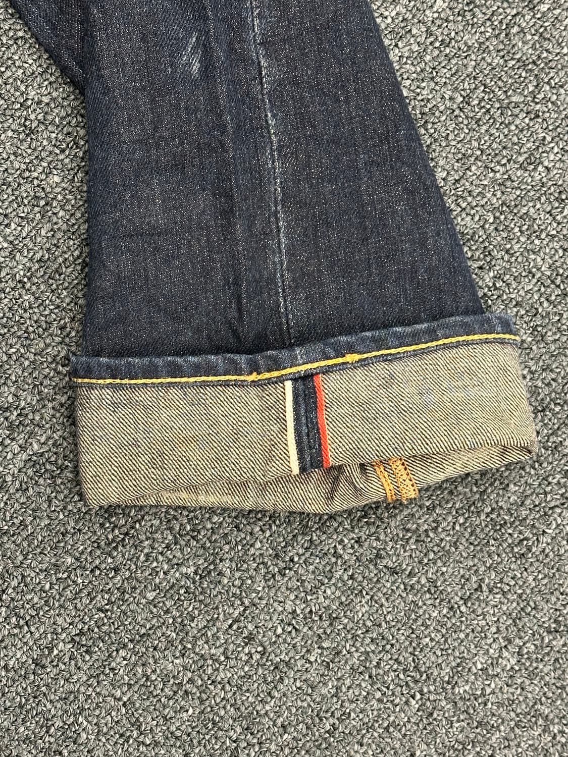 28)에비수 빈티지 포켓 프린팅 여성 셀비지 데님팬츠 상품이미지6