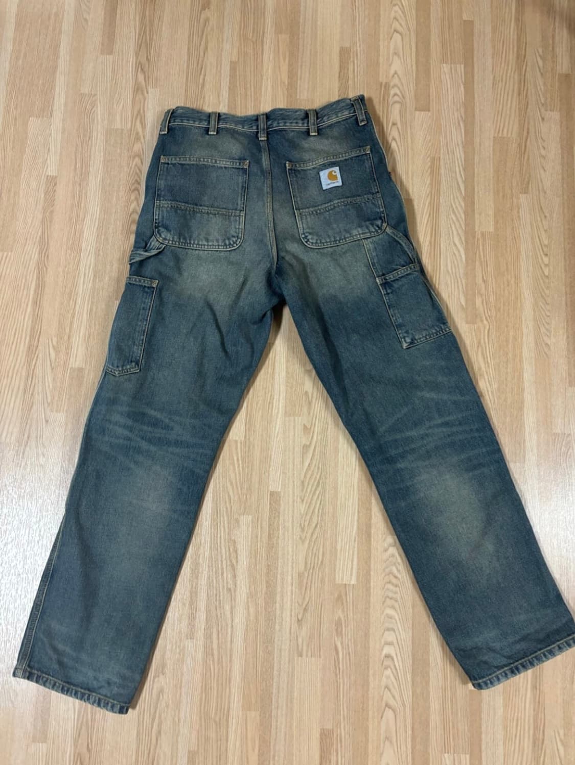 칼하트WIP 스미스 데님 더블니 블루 원 유즈드 워시 상품이미지3