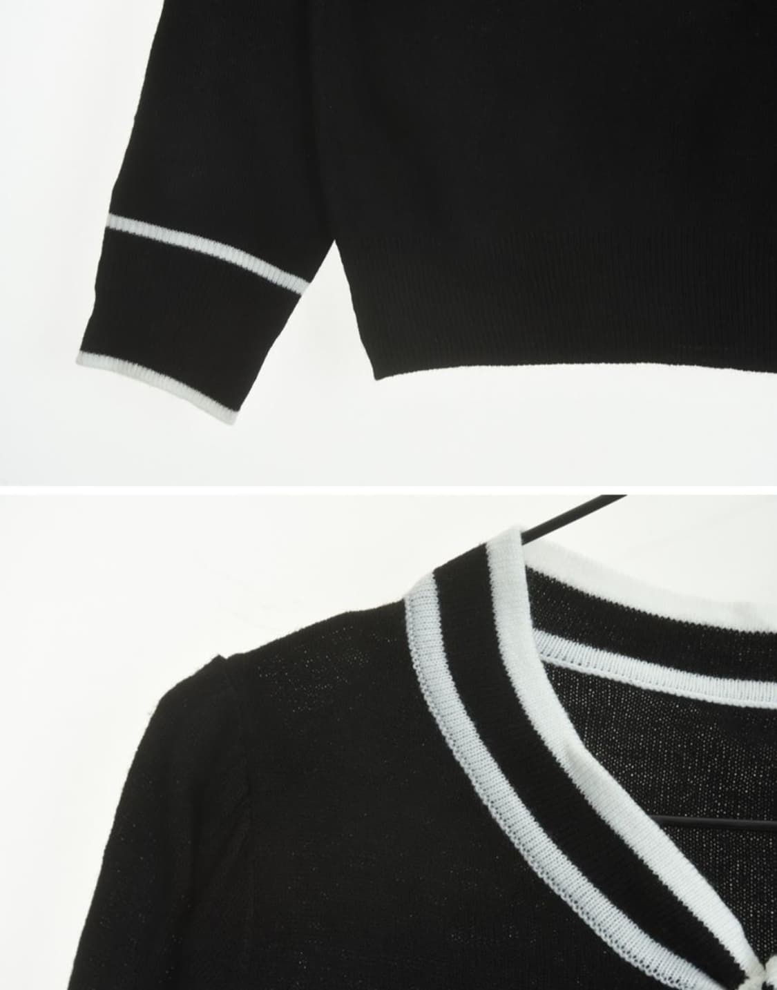 빈티지 리본 배색 니트 상품이미지3