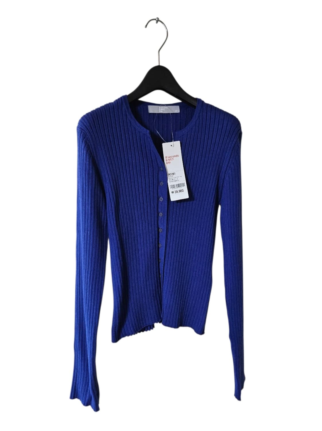 [새상품] 8세컨즈 블루 골지 여성 가디건 90 M 상품이미지7