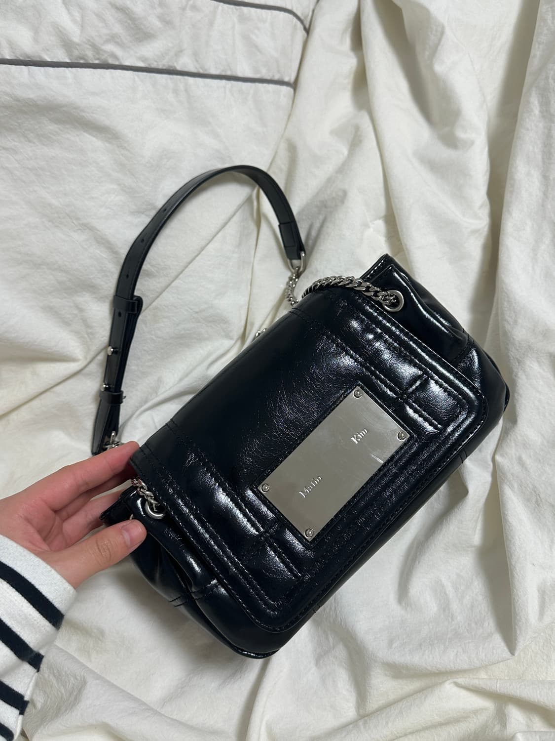 마뗑킴 블랙 체인 스몰 숄더백 상품이미지6