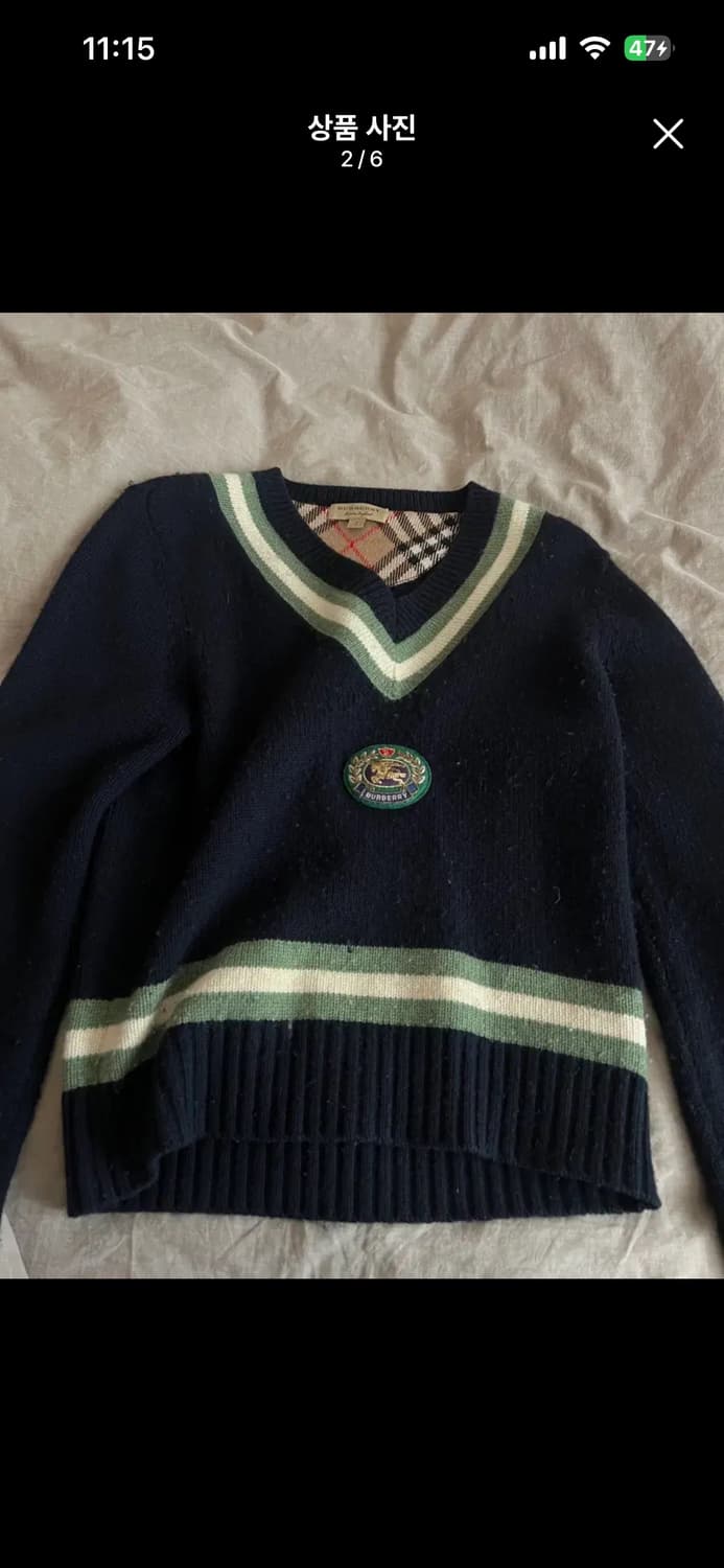 버버리 블랙핑크 제니 니트 울 캐시미어 니트 상품이미지2