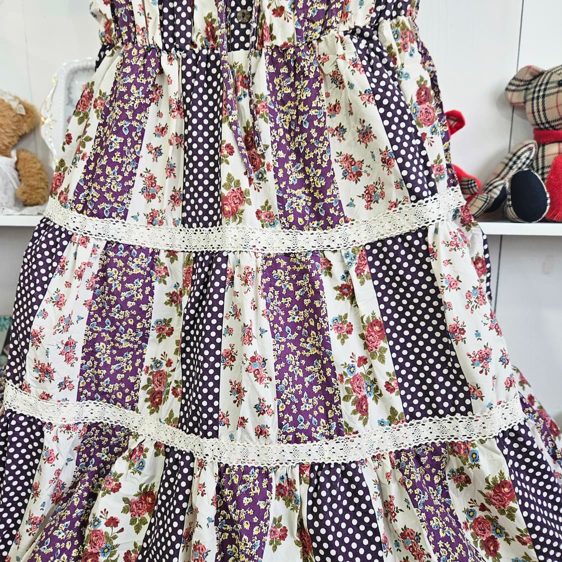 패치워크 플라워 롱원피스 상품이미지5