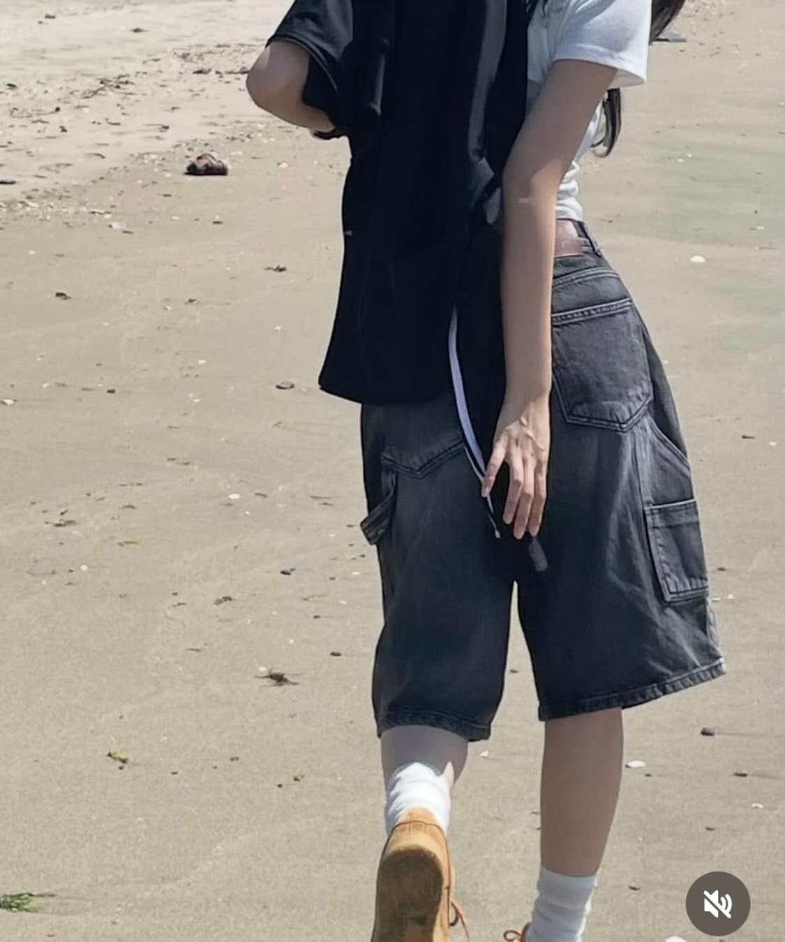 누아클레 버뮤다팬츠 데님블랙 상품이미지3