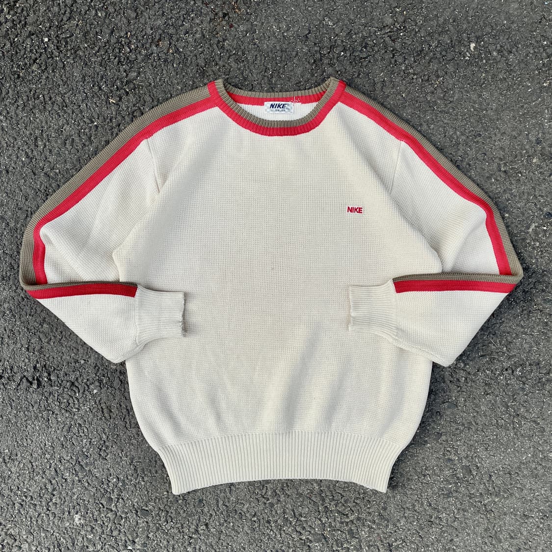 80s Nike 한국나이키 아카이브 와플 배색 올드스쿨 니트 스웨터 L 상품이미지2