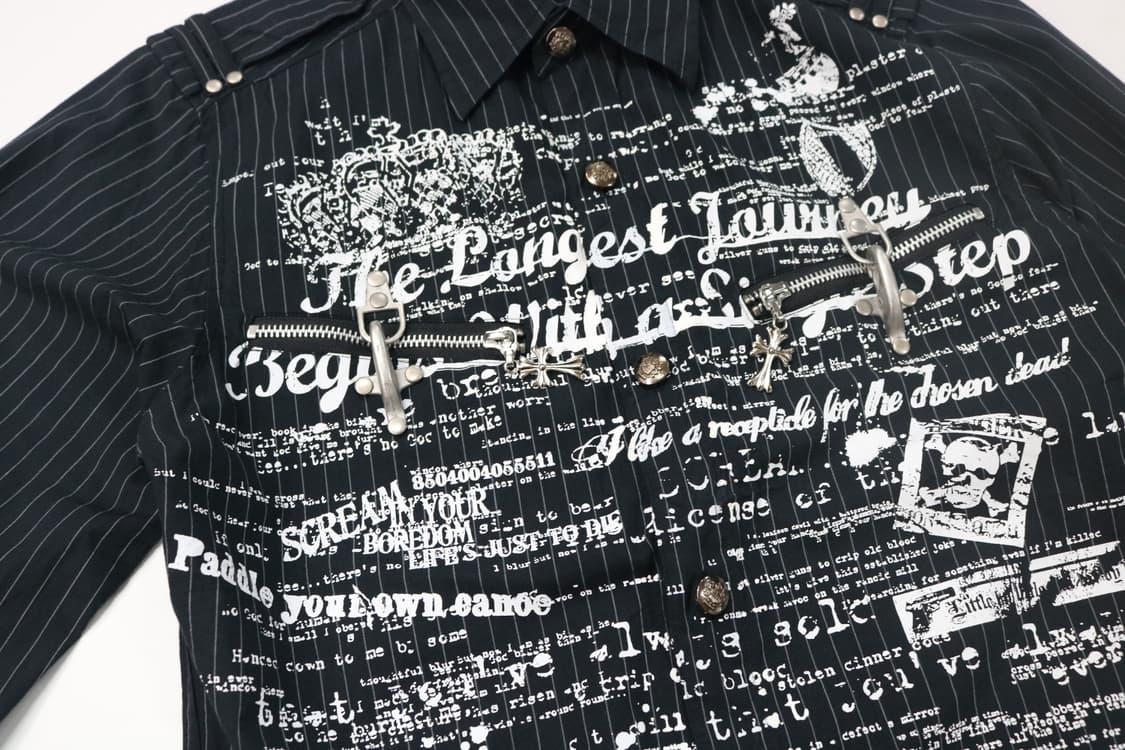 BATSU STUDIO 바츠 스튜디오 빈티지 펑크 스트라이프 본디지 셔츠 상품이미지5