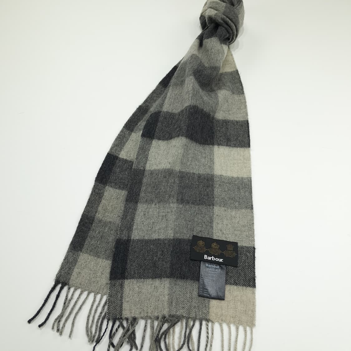 MX228 바버 그레이 버팔로체크 램스울 목도리 머플러 상품이미지2