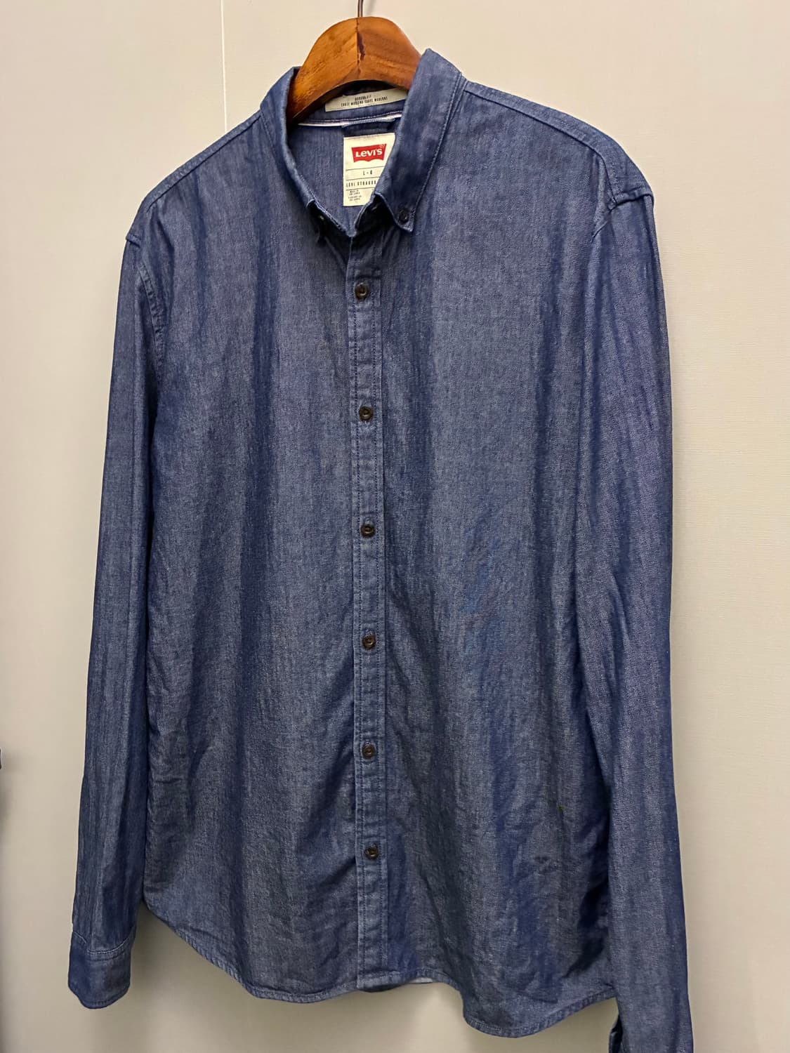 (L)리바이스 화이트탭 코튼 샴브레이 버튼다운 셔츠 데님셔츠  상품이미지2