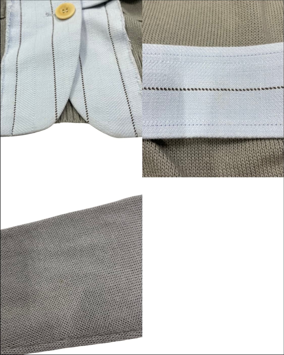 사카이 럭 여성 데미지 디테일 스트라이프 벨트 가디 건 자켓 그레이 블루 상품이미지6