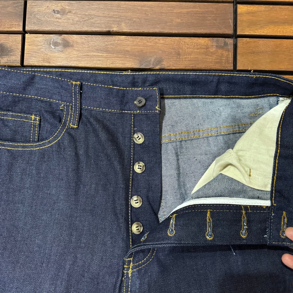 Mats 테이퍼드 진청 데님 (32)   상품이미지3