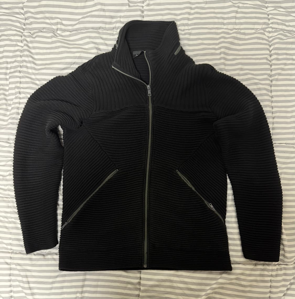 아르마니 익스체인지 리브 니트 집업 가디건 상품이미지3