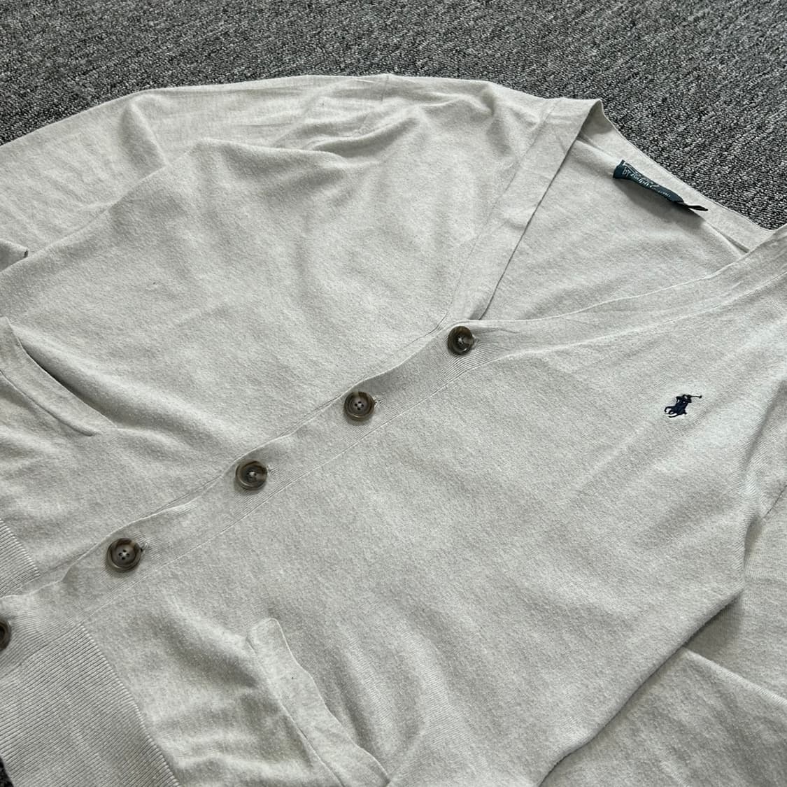 폴로 랄프로렌 멜란지 그레이 코튼 가디건  상품이미지2