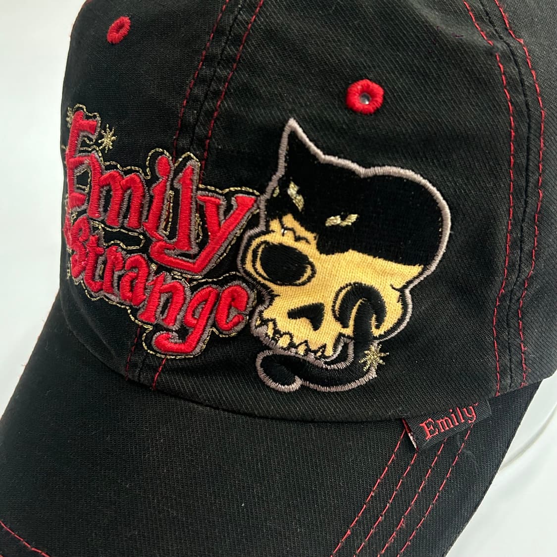 Emily the strange 에밀리 더 스트레인지 스티치 블랙 볼캡 상품이미지4
