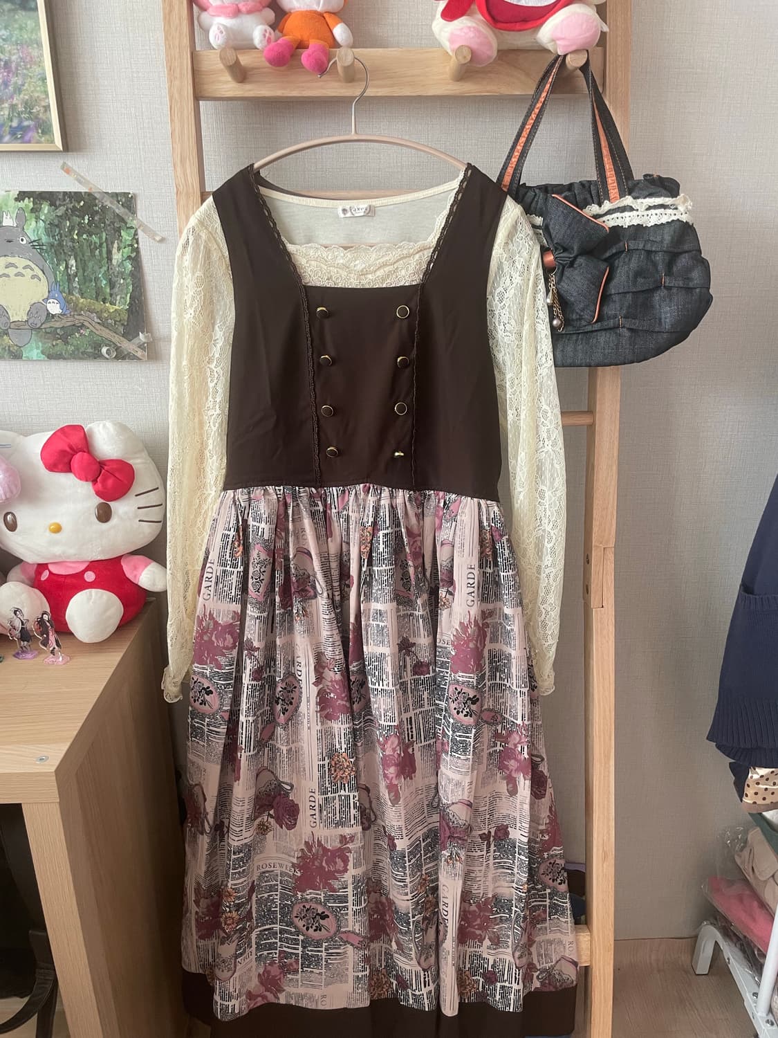 모리걸 빈티지 엑시즈팜 원피스 set 💛🤎🎀 상품이미지2