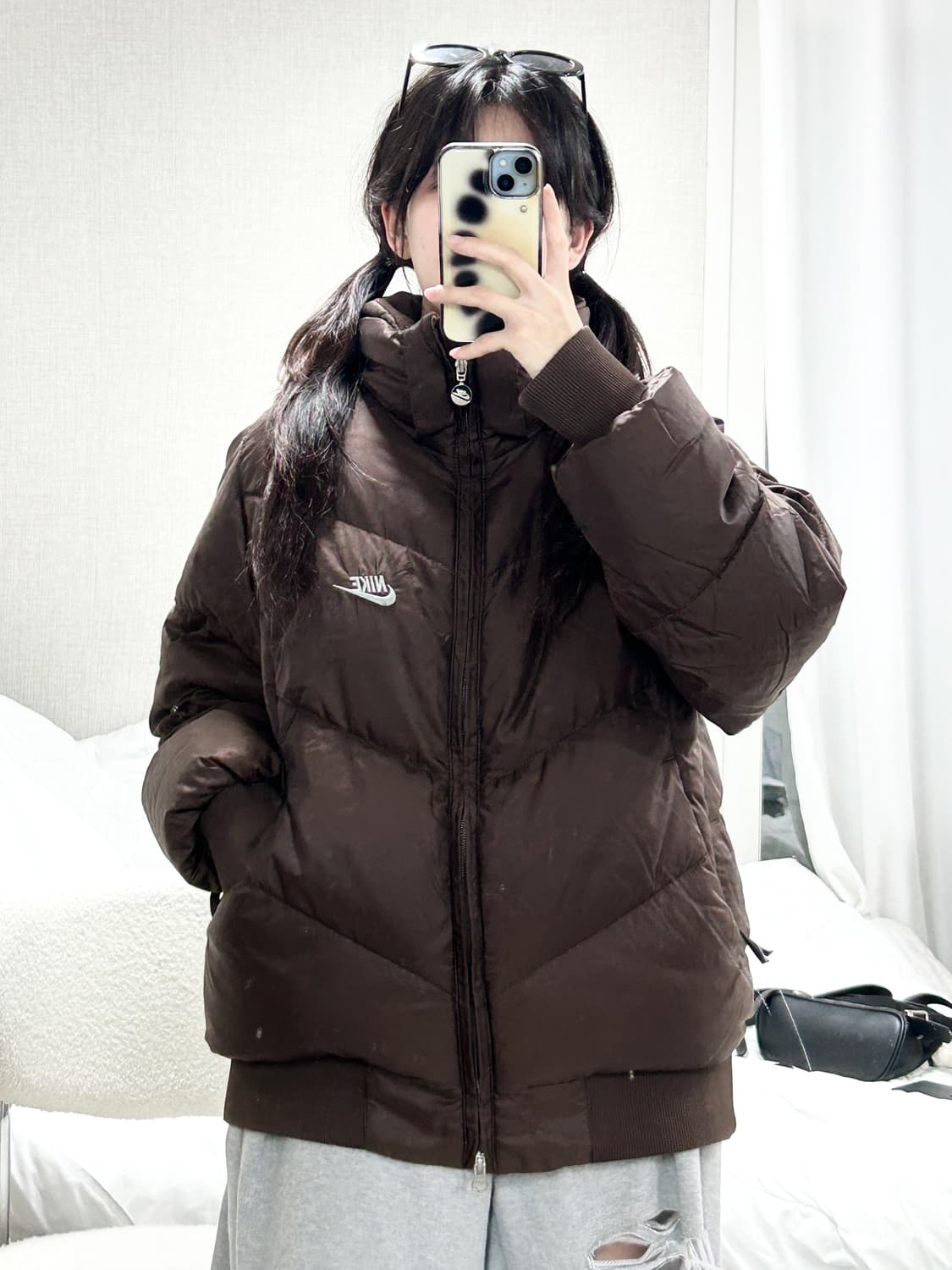 나이키 초코 브라운 투웨이 덕다운패딩 상품이미지3