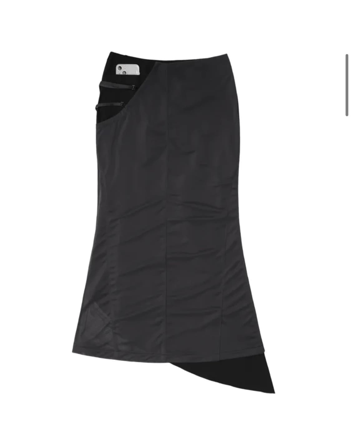 오호스 ojos Layered Mesh Strap Skirt black 상품이미지2