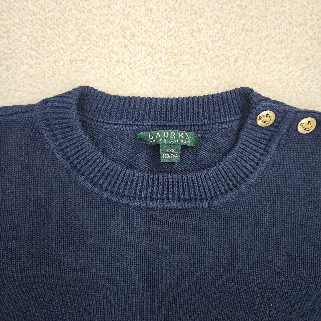 [XXS] 랄프 로렌 여성 네이비블루 숄더 모달 니트 스웨터 1027J1 상품이미지2