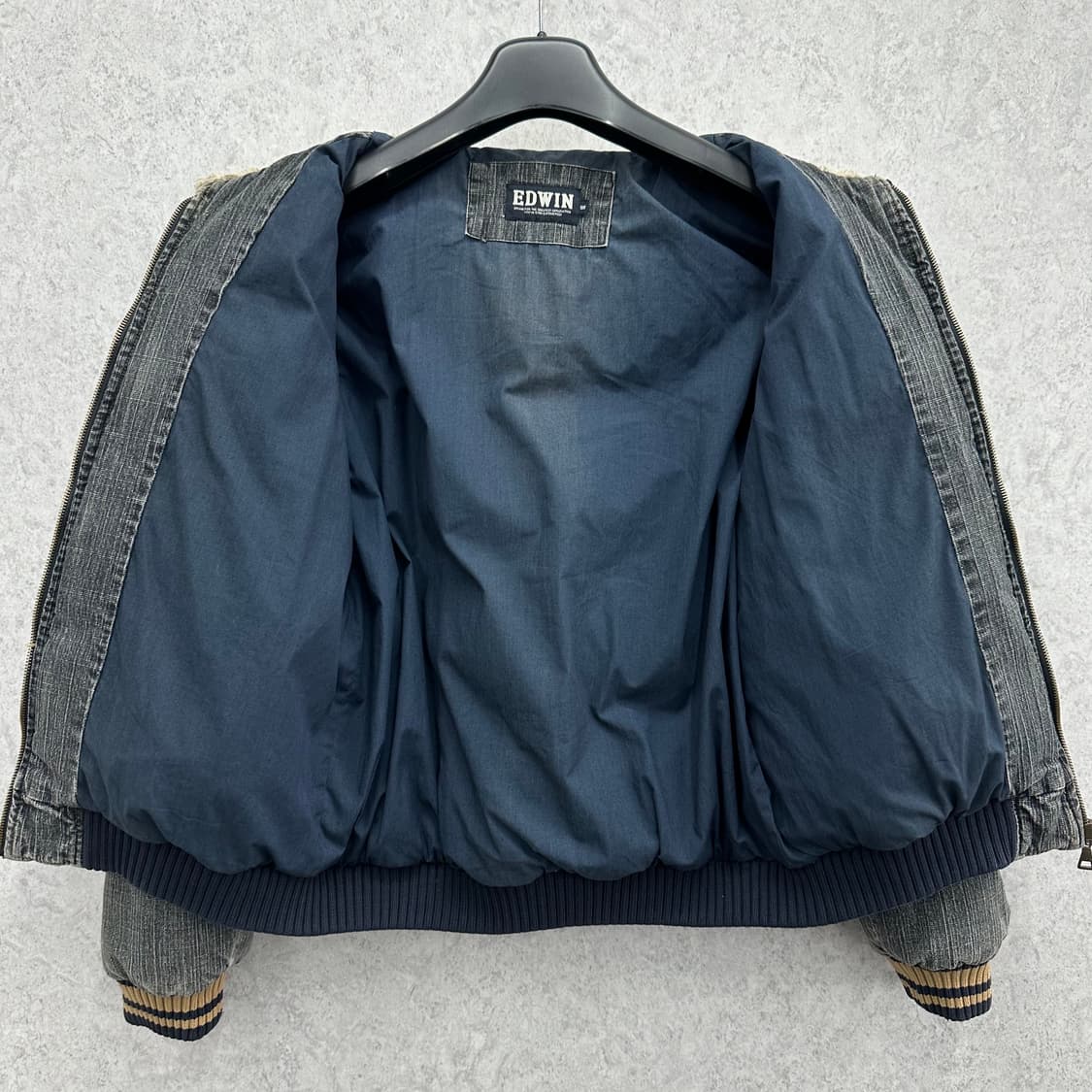 100 EDWIN 여자 y2k 데님 덕다운 패딩 상품이미지3