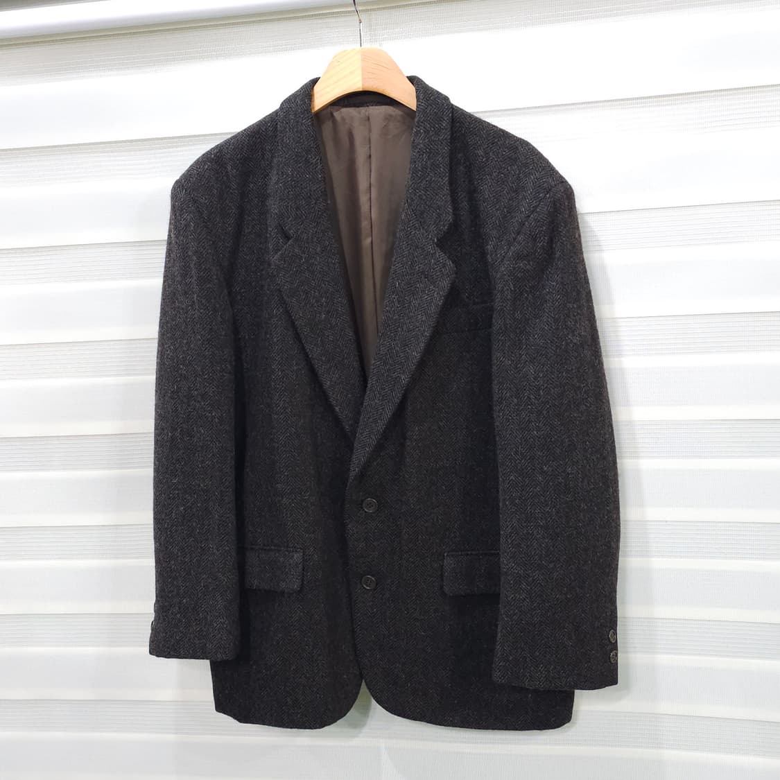 JAPAN 빈티지 헤링본울 2버튼 블레이져 자켓- M 상품이미지1