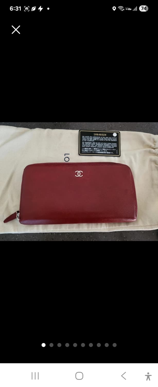 정품 샤넬 캐비어 버건디 장지갑(개런티 카드포함) 상품이미지1