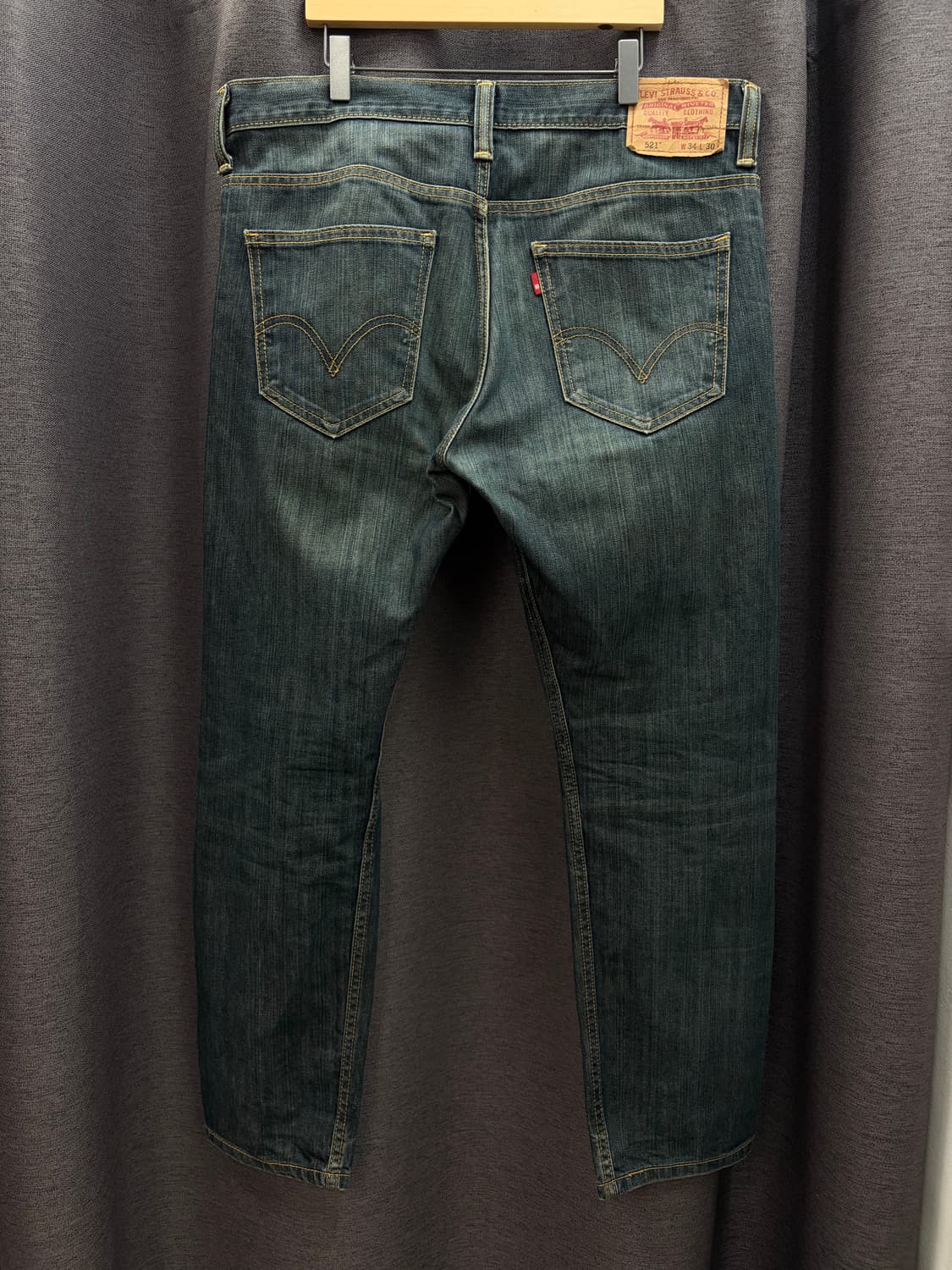 (34) 리바이스 521 진청 빈티지 워싱 데님 팬츠 상품이미지2