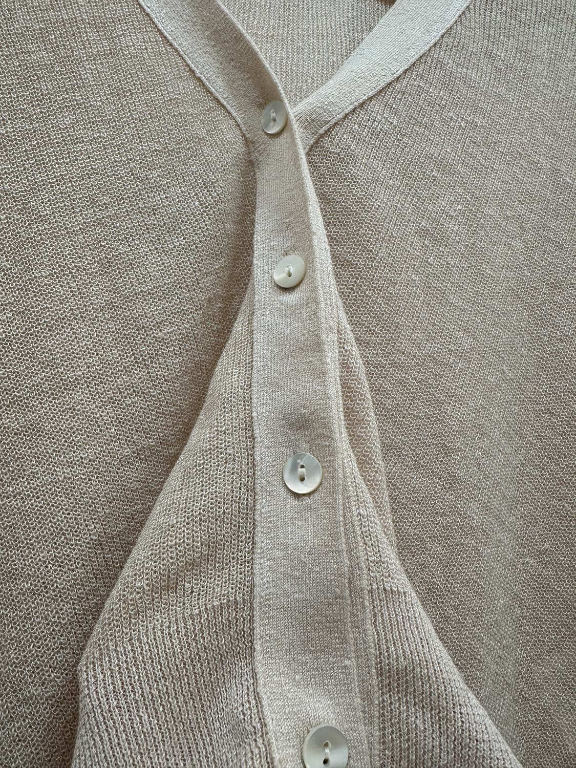 띠어리 베이지 린넨 혼방 니트 가디건 L 상품이미지3