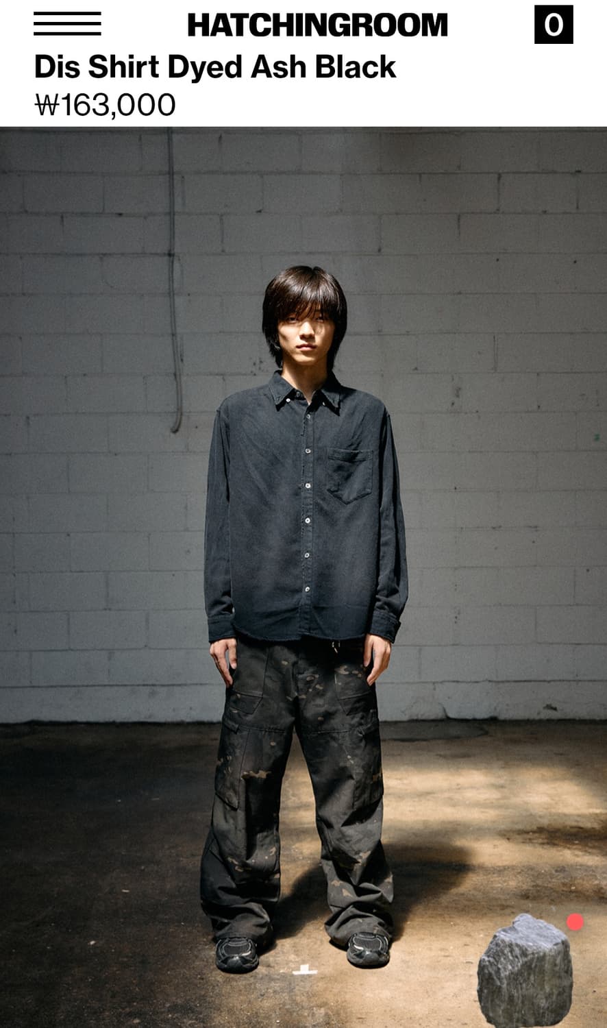 해칭룸Dis Shirt Dyed Ash Black3사이즈 상품이미지1