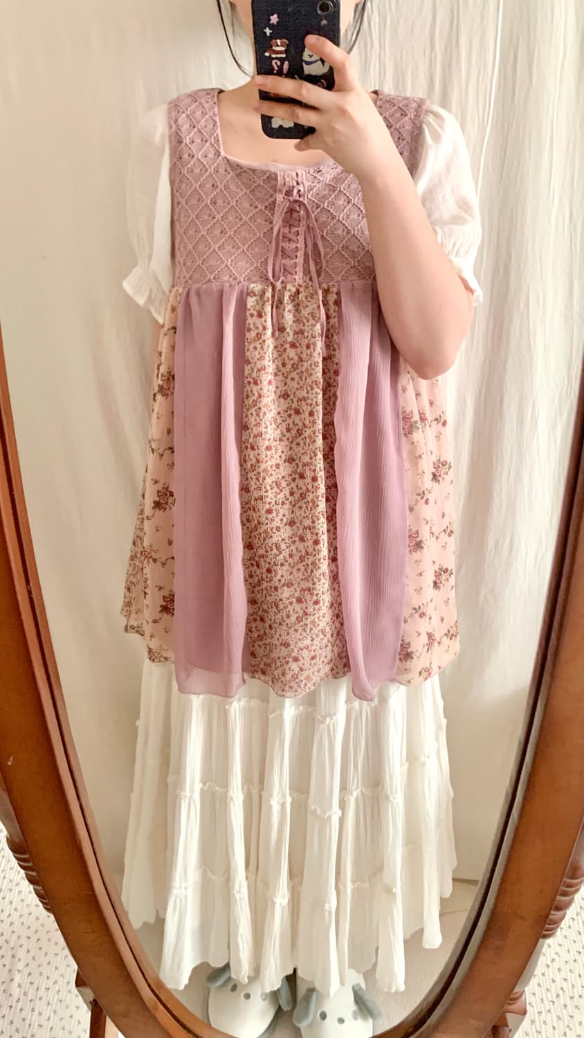 Rosa Cheri 핑크 패치 플라워 나시 상품이미지4